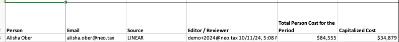 Screenshot from Source and reviewer columns in the ASC export