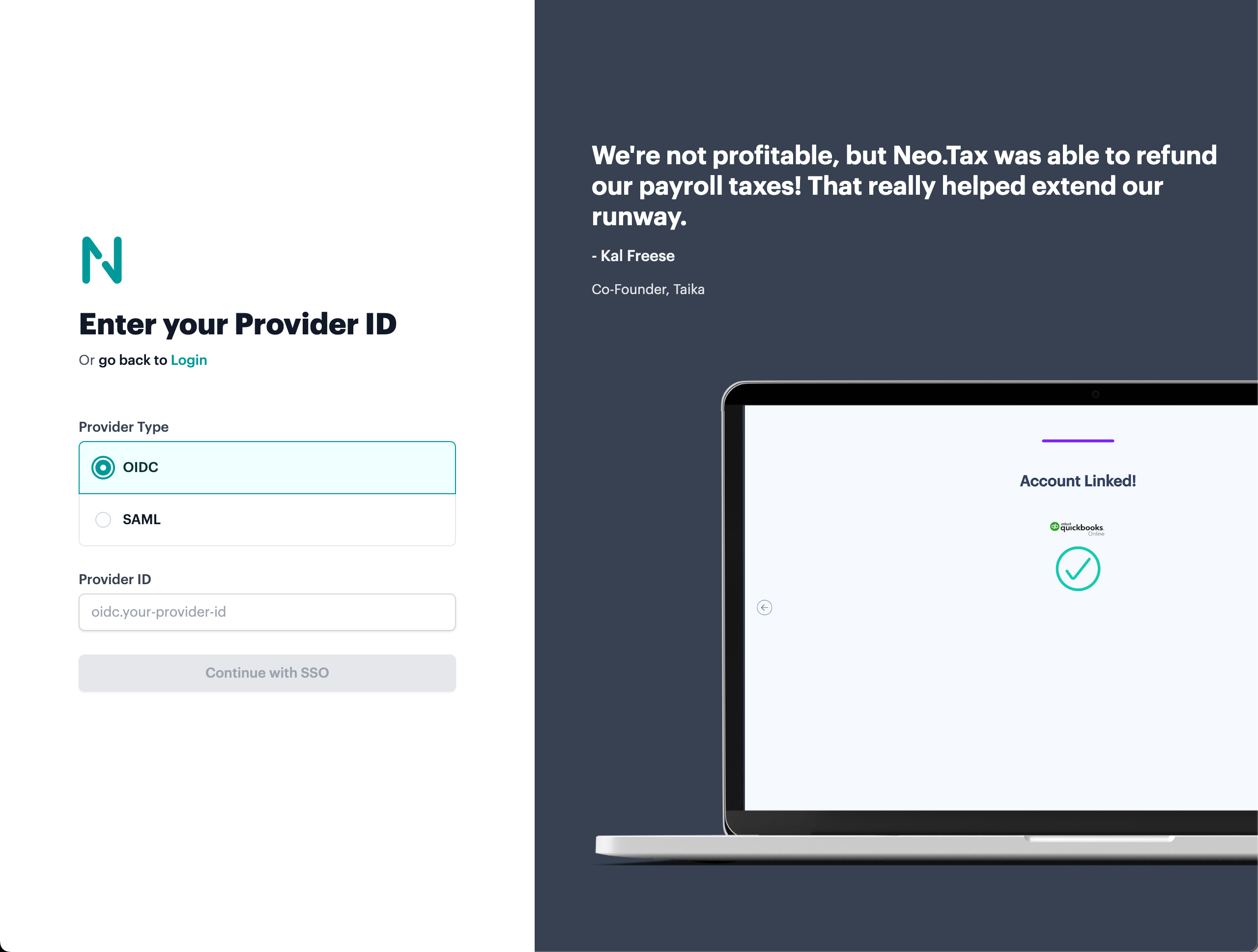 Screenshot from Set up OIDC login