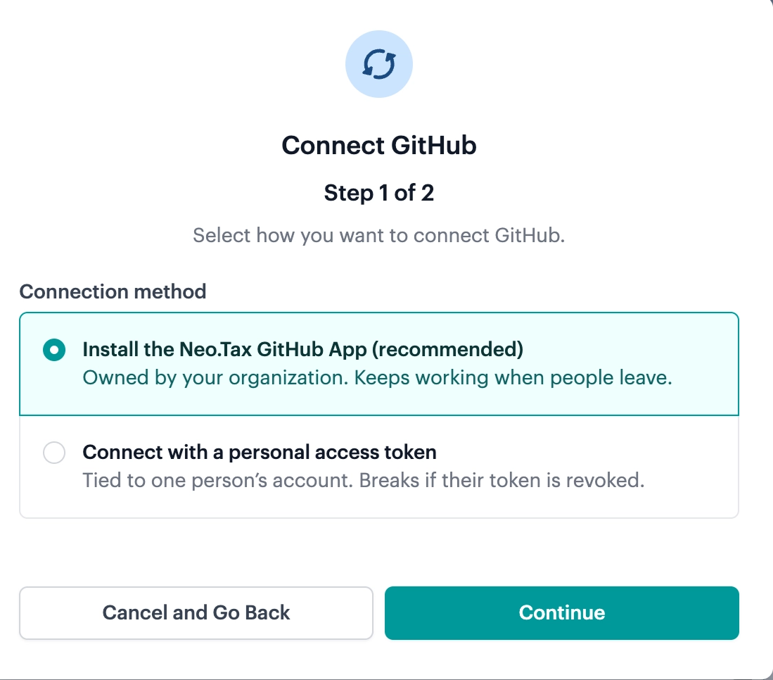 Screenshot from Connect GitHub with the GitHub App