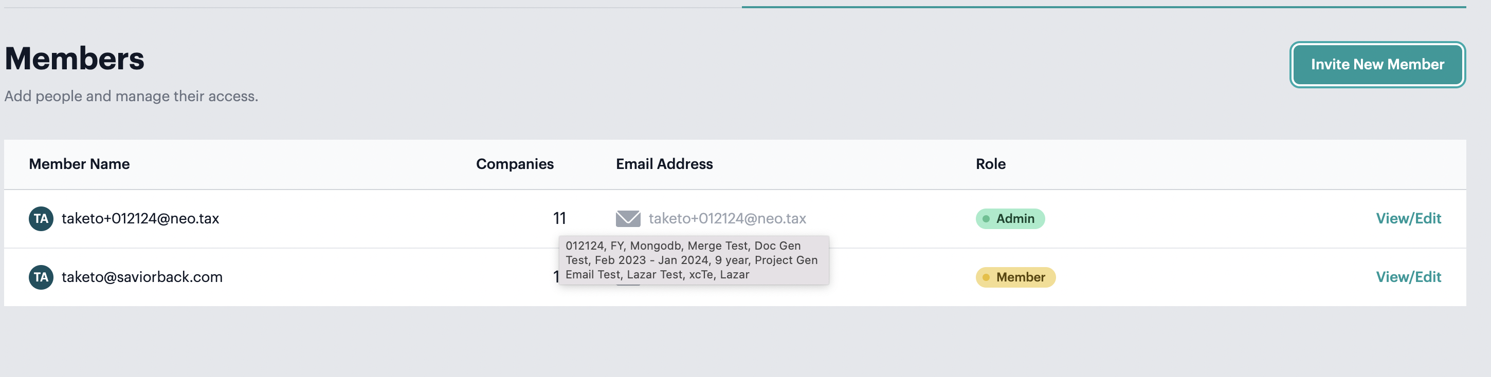 Screenshot from User roles and permissions