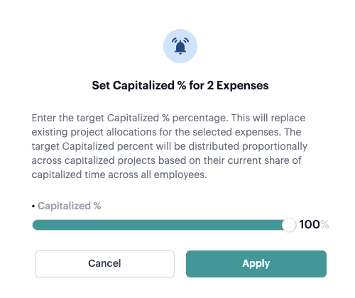 Screenshot from Set capitalized percentages for senior employees