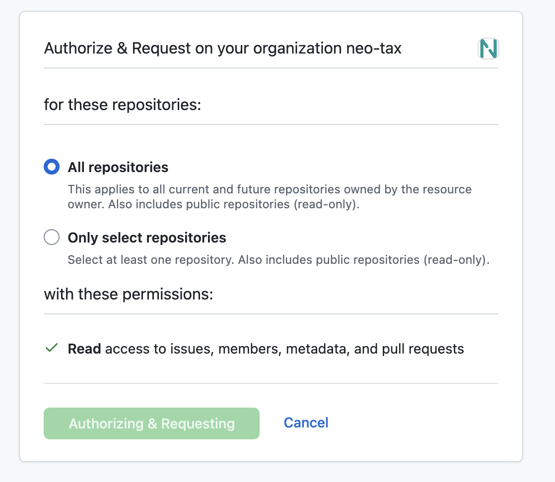 Screenshot from Connect GitHub with the GitHub App