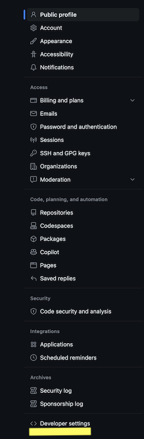 Screenshot from Connect GitHub with a personal access token